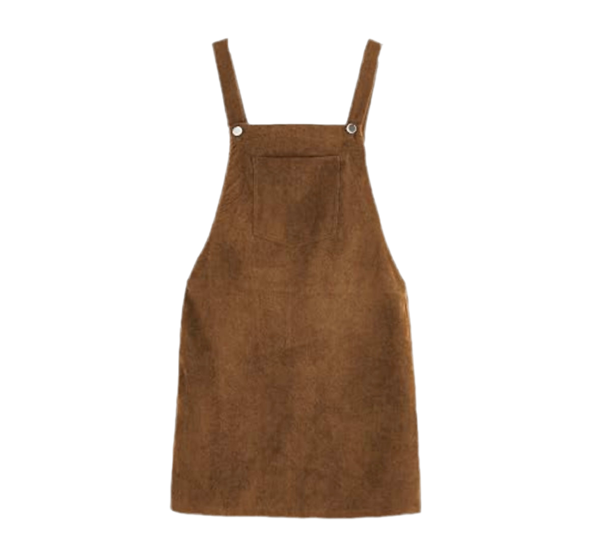 Tan Overalls Mini Dress