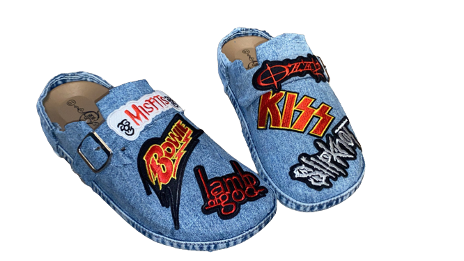 Jean Patchwork Flat Clogs