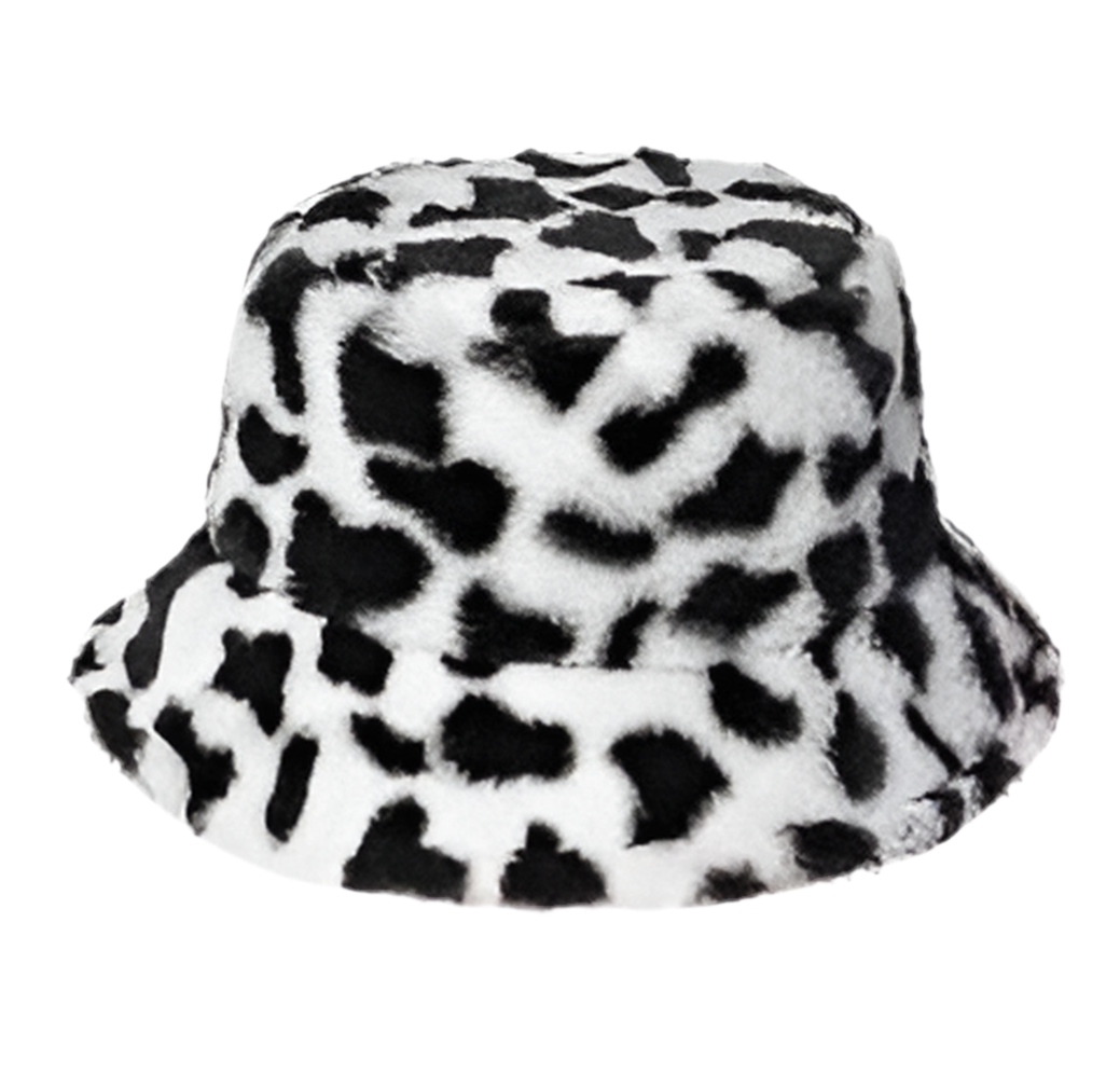 Cow 2 Print Fur Bucket Hat
