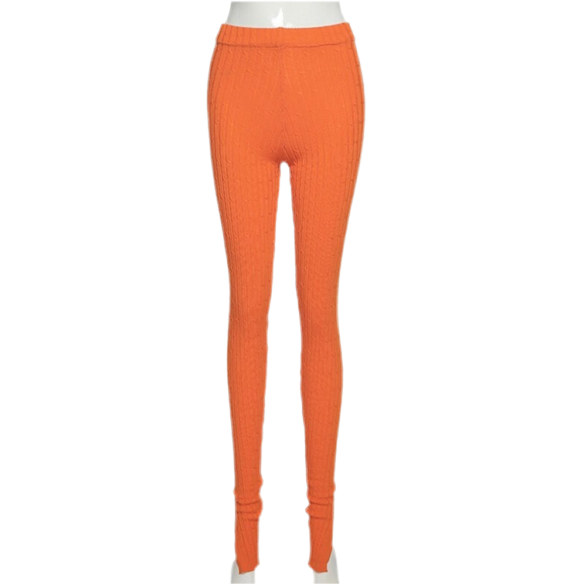 Orange Knit Leggings
