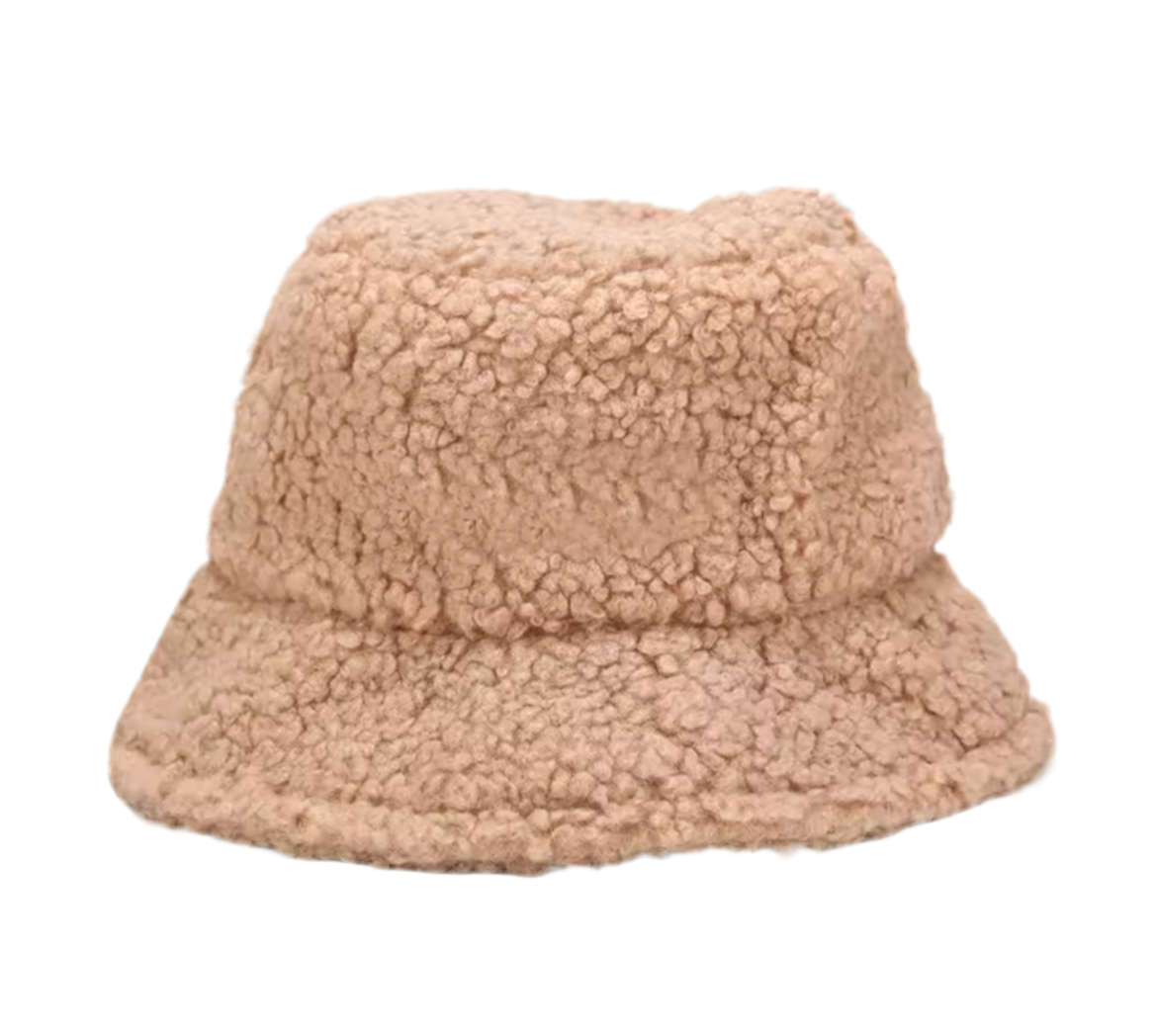 Plain Tan Fur Bucket Hat