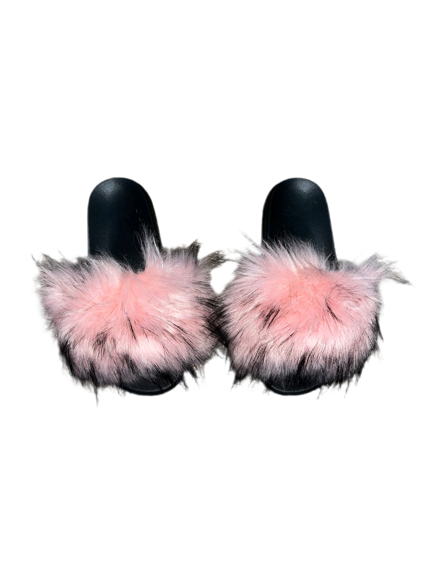 Pink/Black Fur Slides
