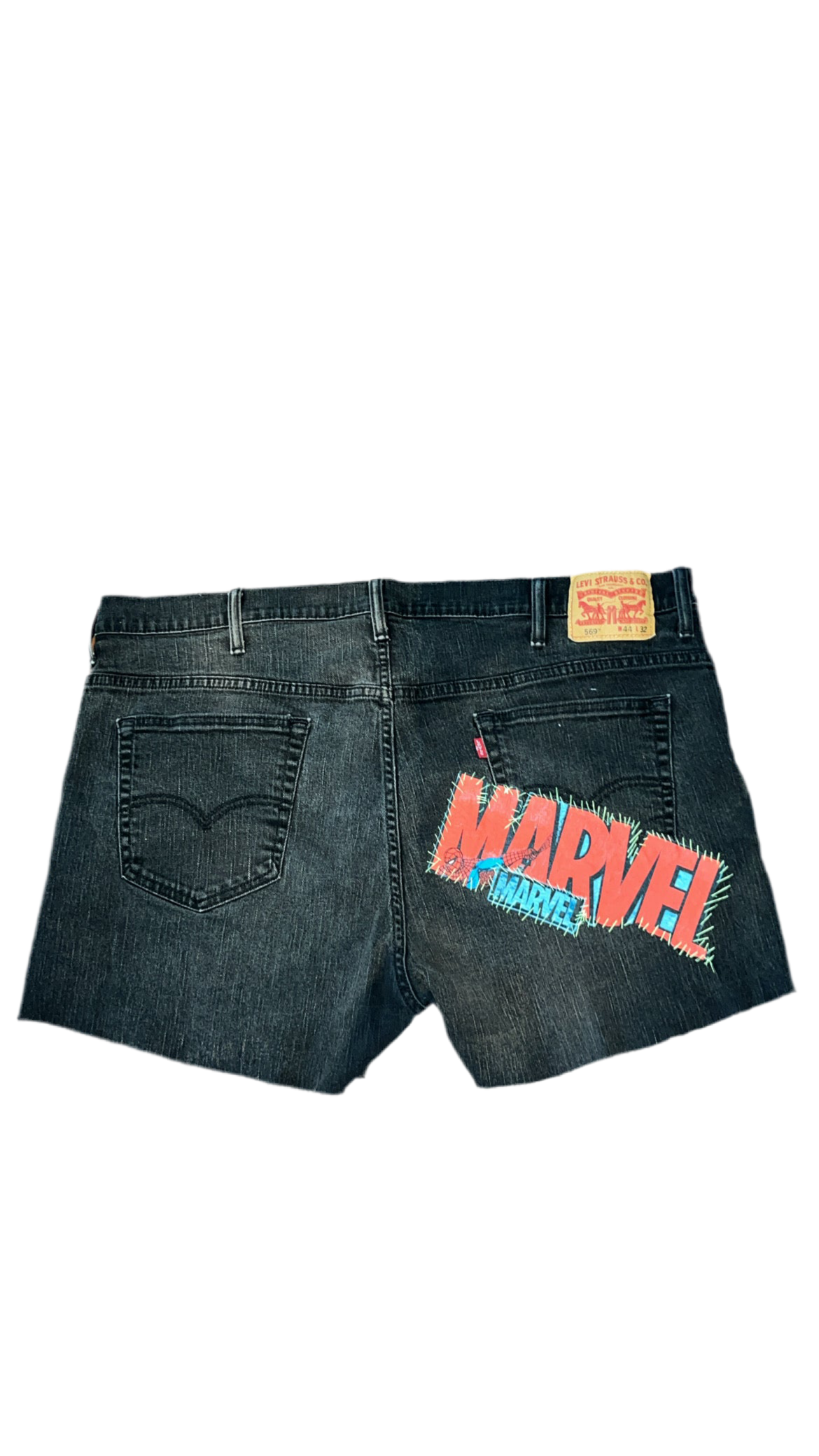 1OF1 MARVEL PLUS SIZE PATCHWORK SHORTS (SZ 44”)