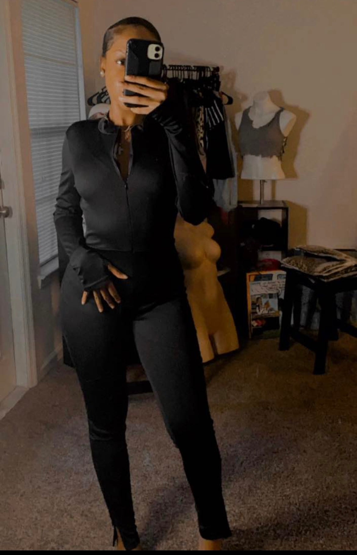 Black Long Sleeve Jumpsuit
