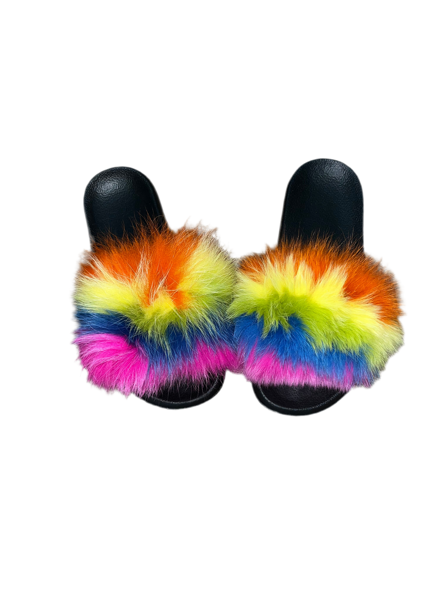 Rainbow Fur Slides