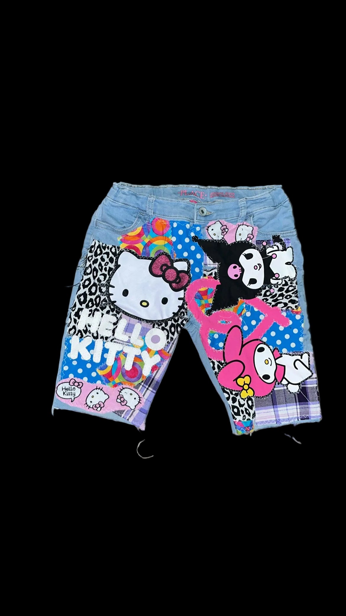 1OF1 GIRL’s HELLO KITTY AND FRIENDS PATCHWORK SHORTS SZ:12