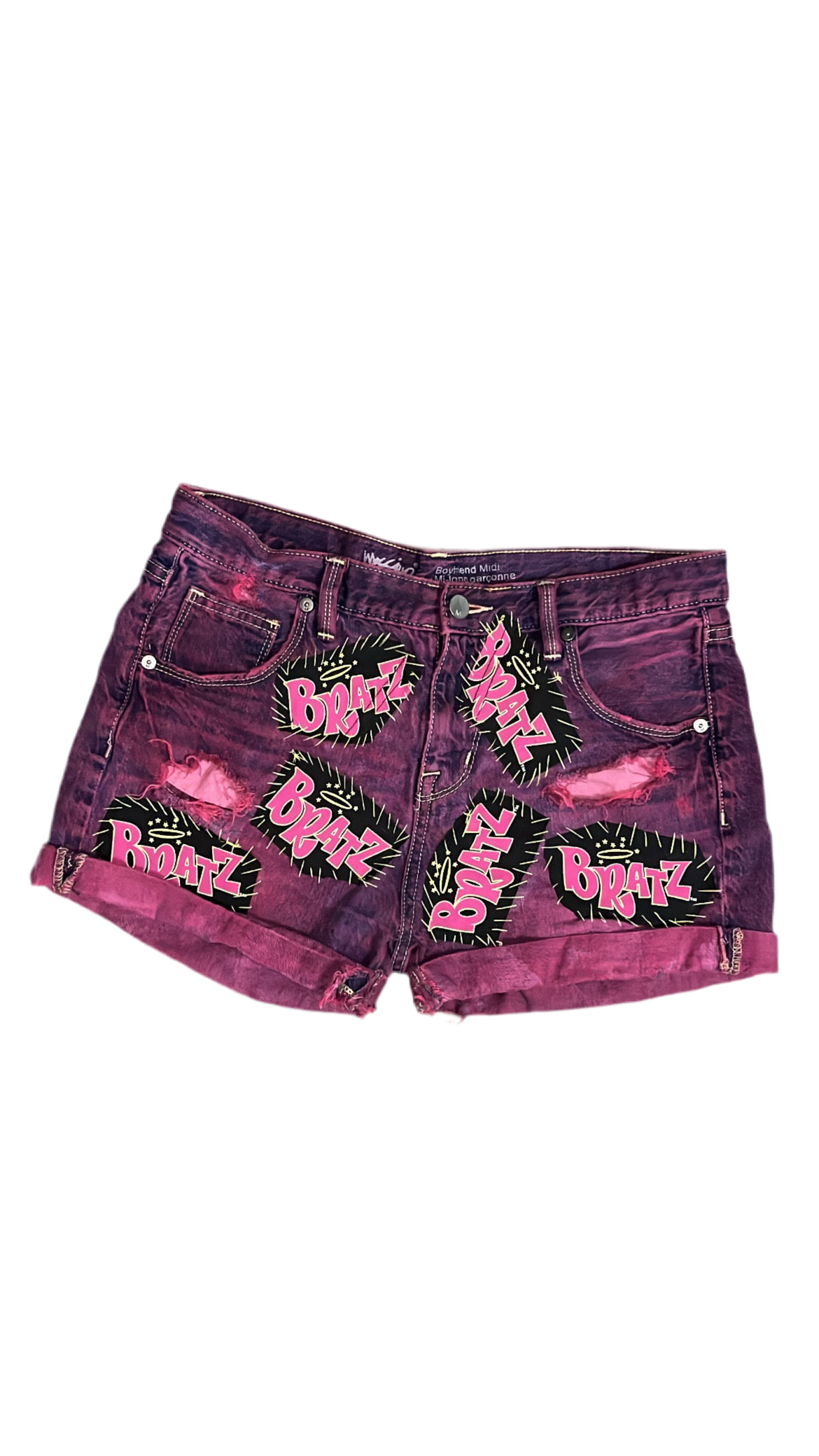 1OF1 BRATZ PATCHWORK SHORTS (SZ 2)