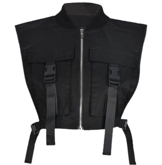 Cropped Black Vest