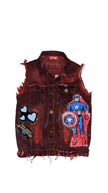 1OF1 GIRL’s AVENGERS PATCHWORK VEST (SZ: 6)