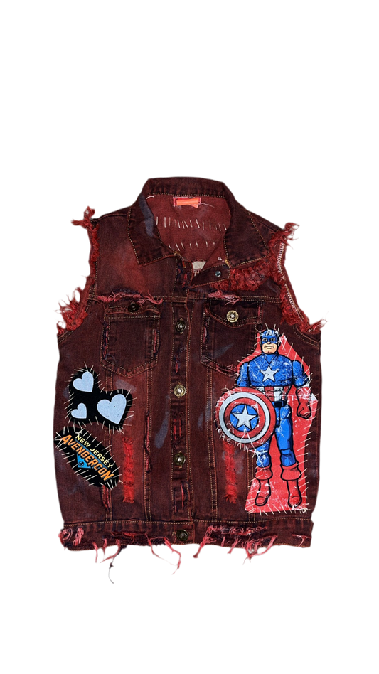 1OF1 GIRL’s AVENGERS PATCHWORK VEST (SZ: 6)