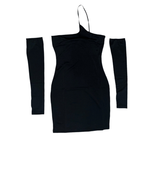 Black Mini Dress + Detachable Arms