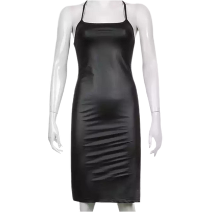 Black Leather Mini Dress