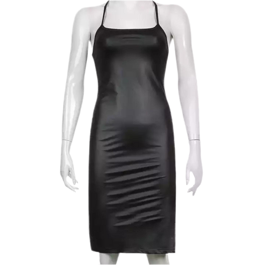 Black Leather Mini Dress