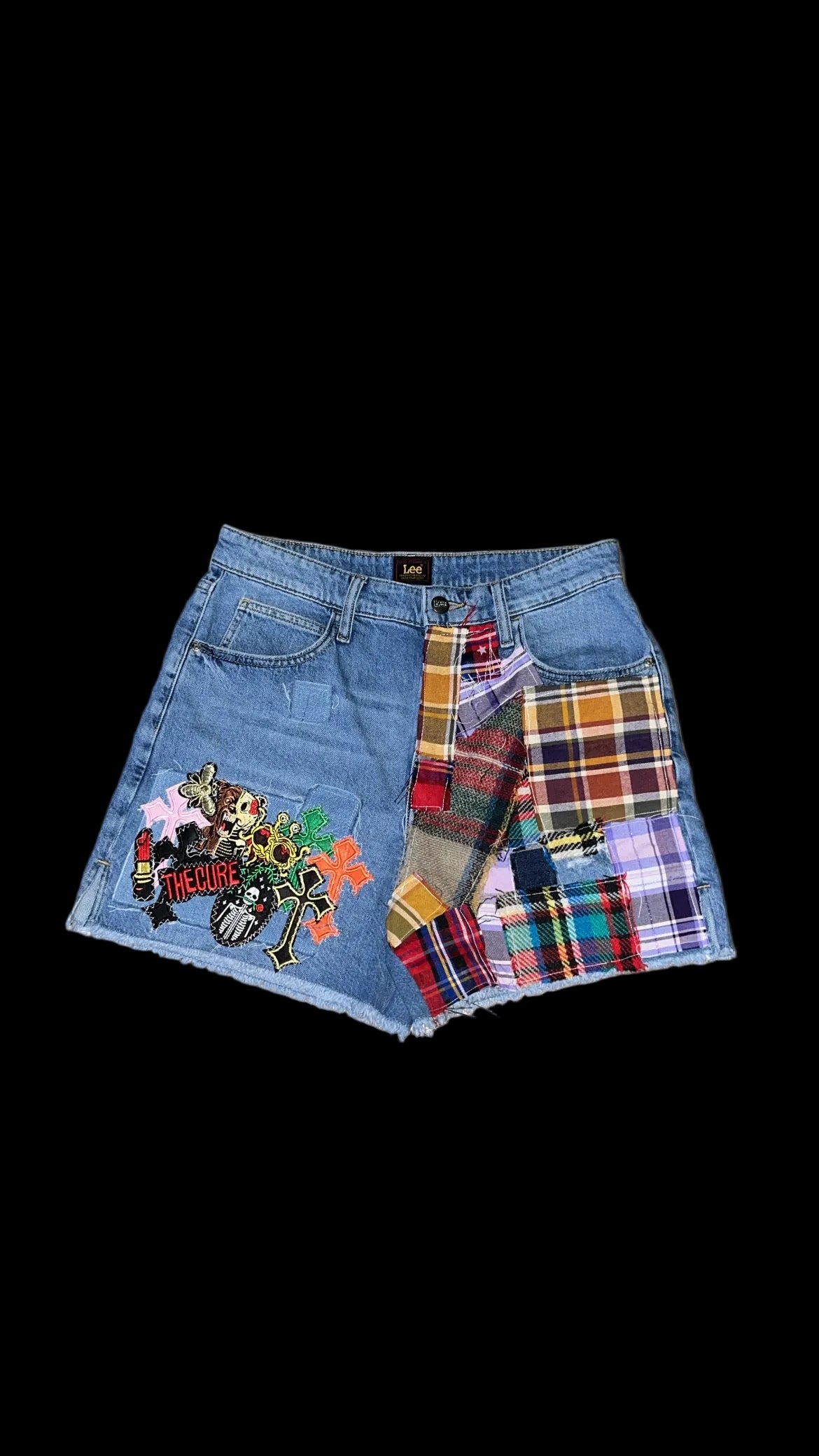 PLAID PATCHWORK SHORTS SIZE:10