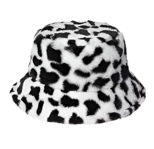Cow 2 Print Fur Bucket Hat