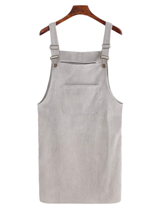 Grey Overalls Mini Dress