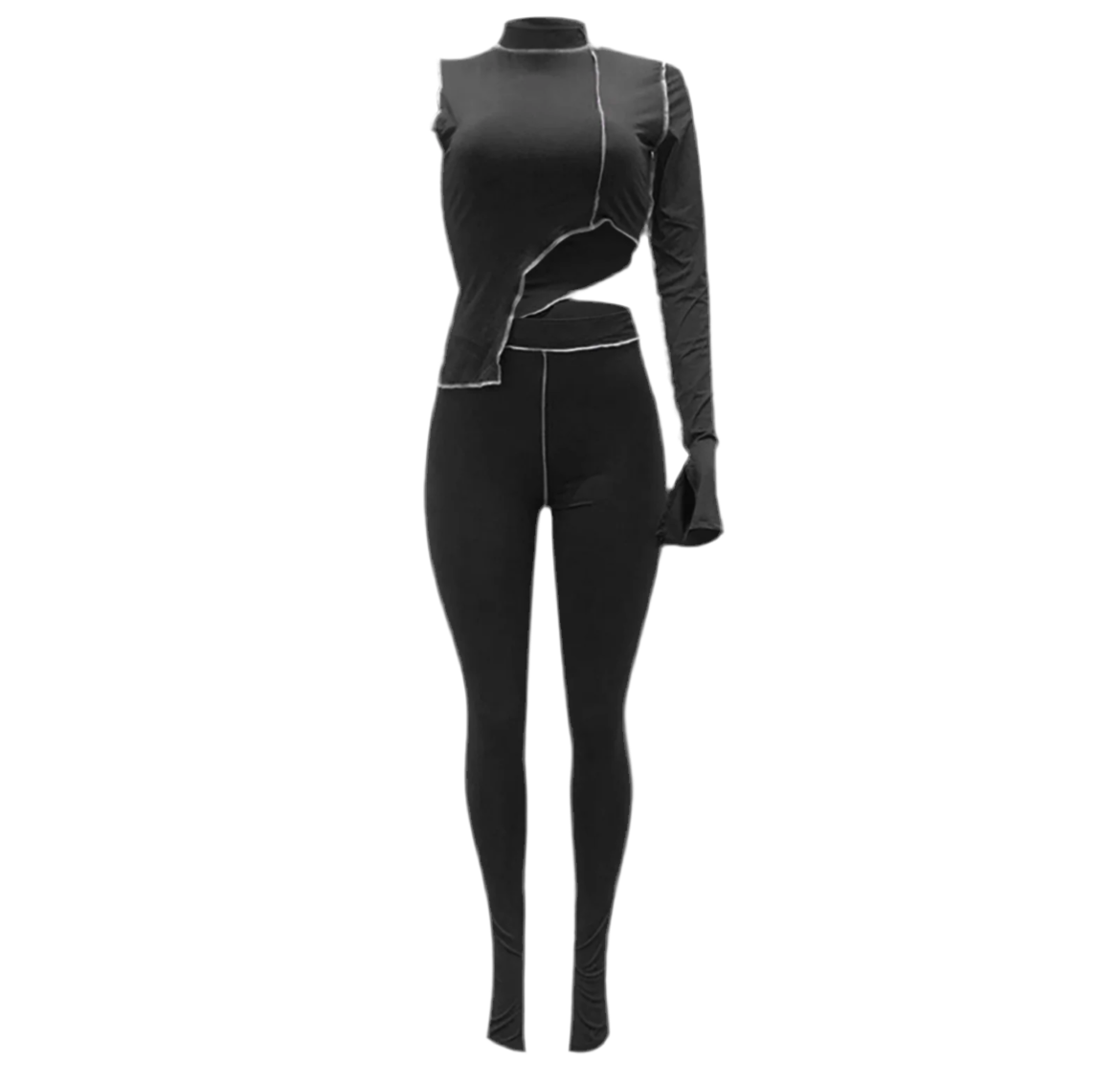 “Distressed” Half/Half Pants Set