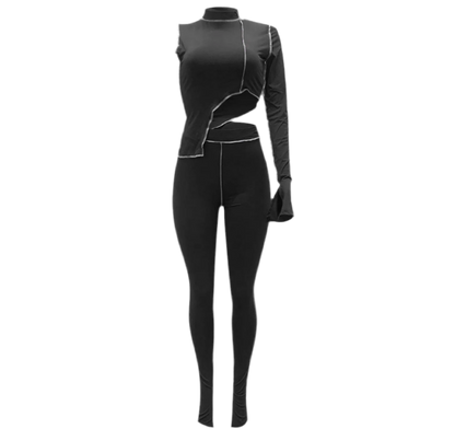“Distressed” Half/Half Pants Set