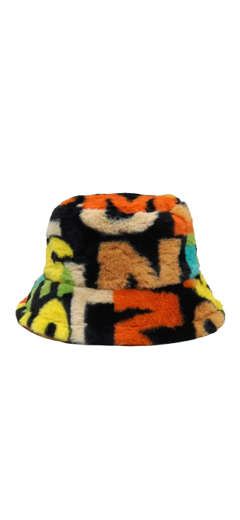 Multicolored 1 Lettering Bucket Hat
