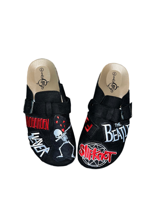 1OF1 “Band Theme” Patchwork Clogs