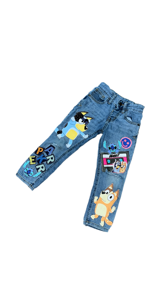 1OF1 KIDs “FAN FAVS” Custom Patchwork Jeans