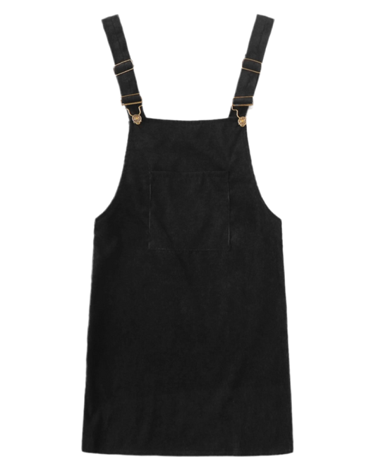Black Overalls Mini Dress