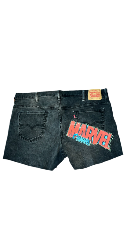 1OF1 MARVEL PLUS SIZE PATCHWORK SHORTS (SZ 44”)