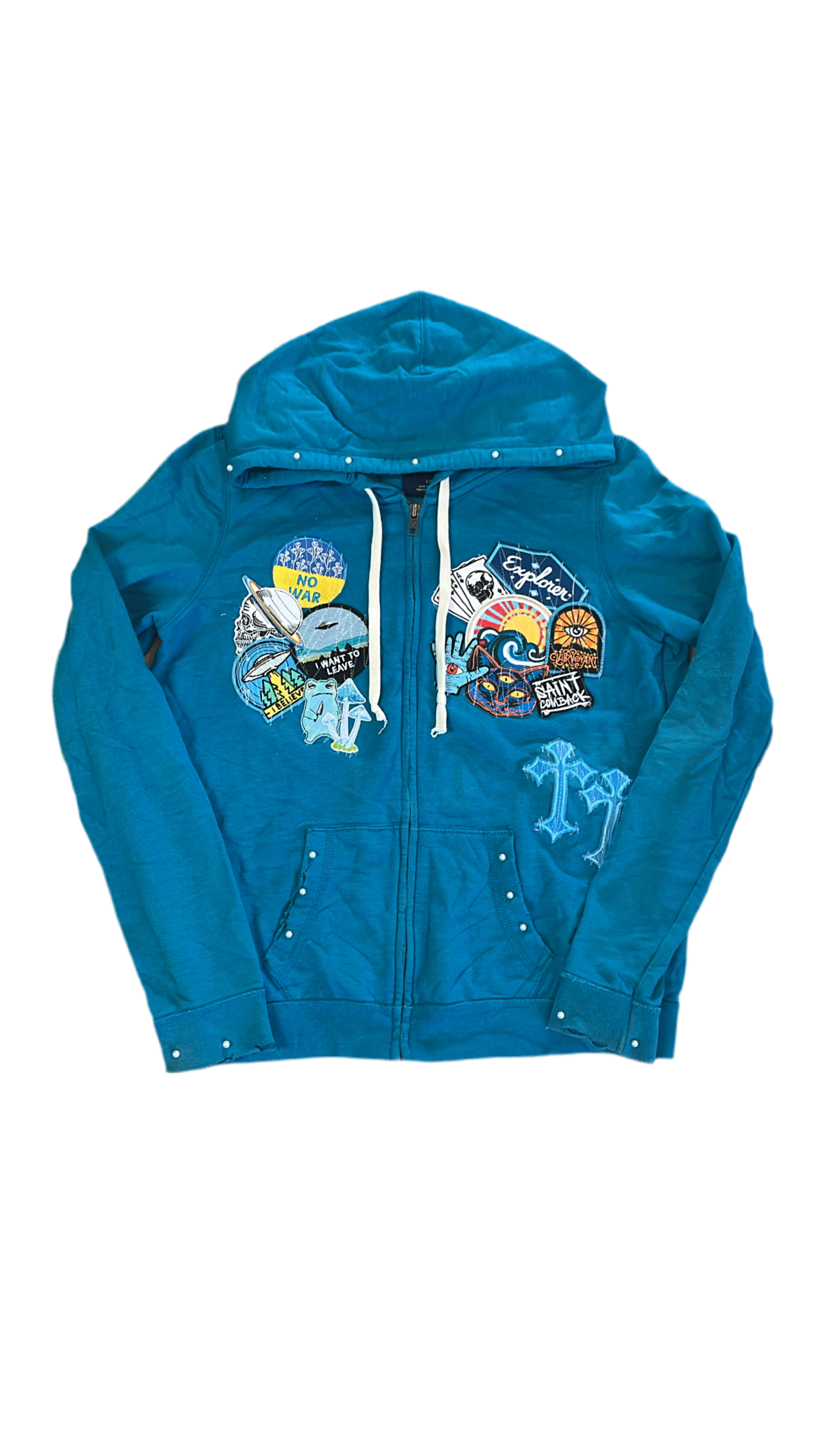 1OF1 PATCHWORK ZIPUP W PEARLS [L]