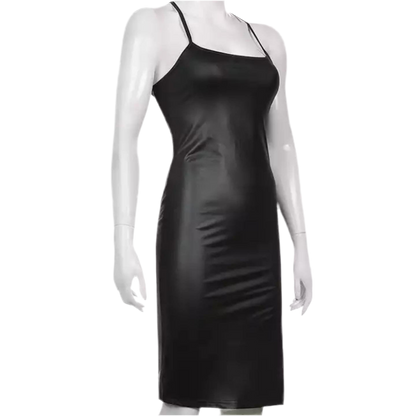 Black Leather Mini Dress