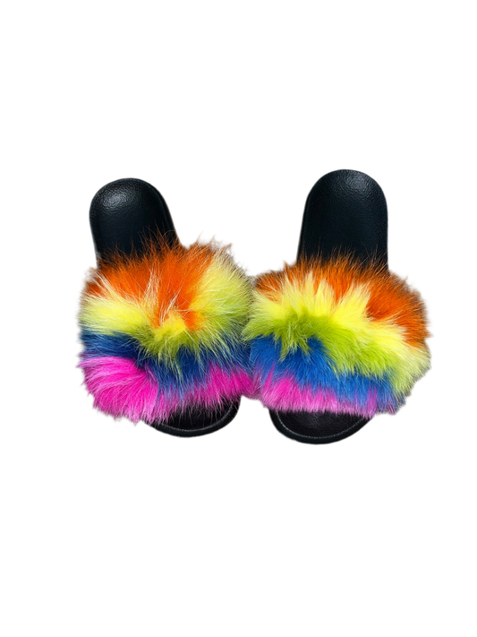Rainbow Fur Slides