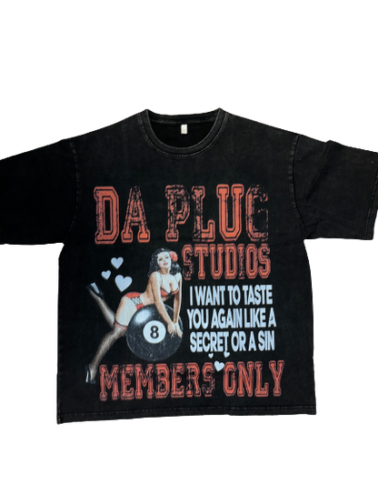 Black Acid Wash “8 Ball” Graphic Tee