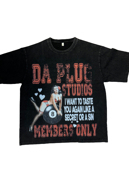 Black Acid Wash “8 Ball” Graphic Tee