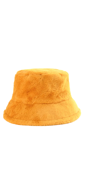 Yellow Fur Bucket Hat