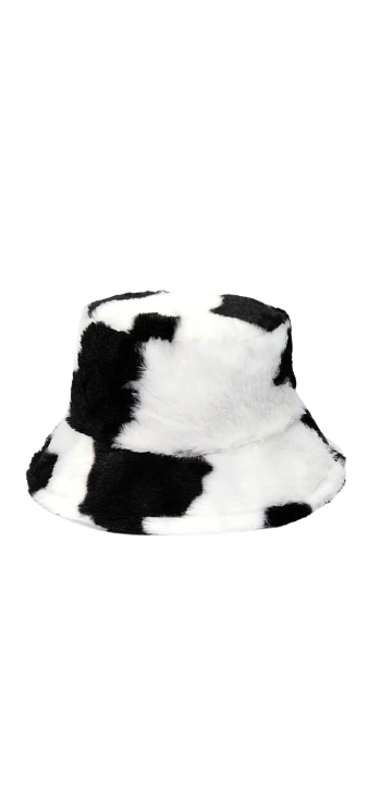 Cow 1 Print Fur Bucket Hat