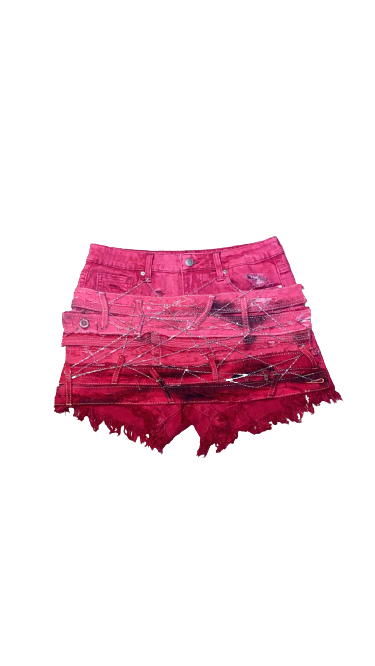 Denim On Denim Patchwork Shorts