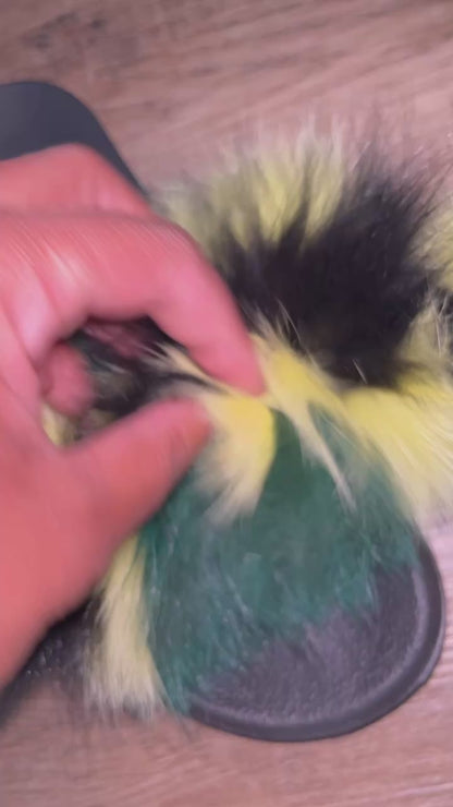 Jamaica Inspired Fur Slides